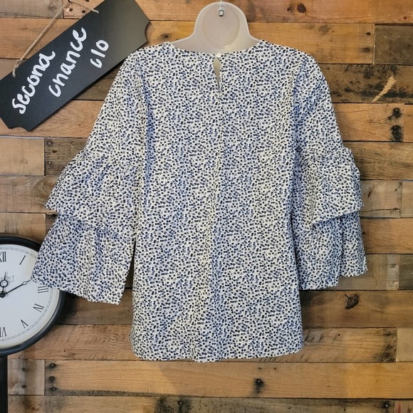 J. Crew Mercantile women's floral ruffled sleeve top size 8 - Picture 9 of 10